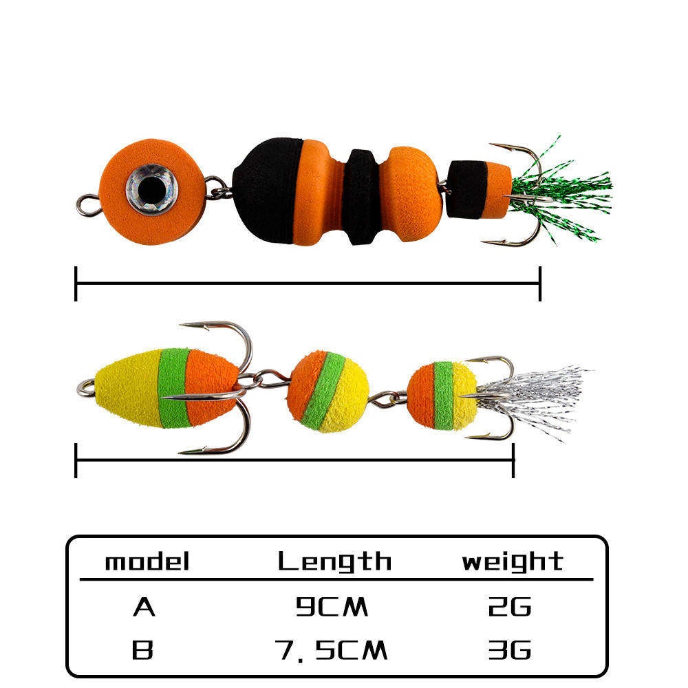 Cheery ABS Carp Insect Foam Hook Artificial Soft Bait Lure Freshwater Casting Bottom Fishing Ocean Beach Fishing Model – Metal Lure – view 2