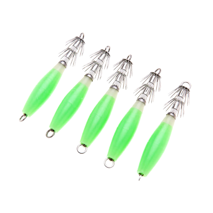 10cm 15g Glow-in-The-Dark Double Wire ABS Octopus Squid Lure Jig Hook Luminous Swim Bait for Sea Fishing in Lake & River – Wood Shrimp – view 2