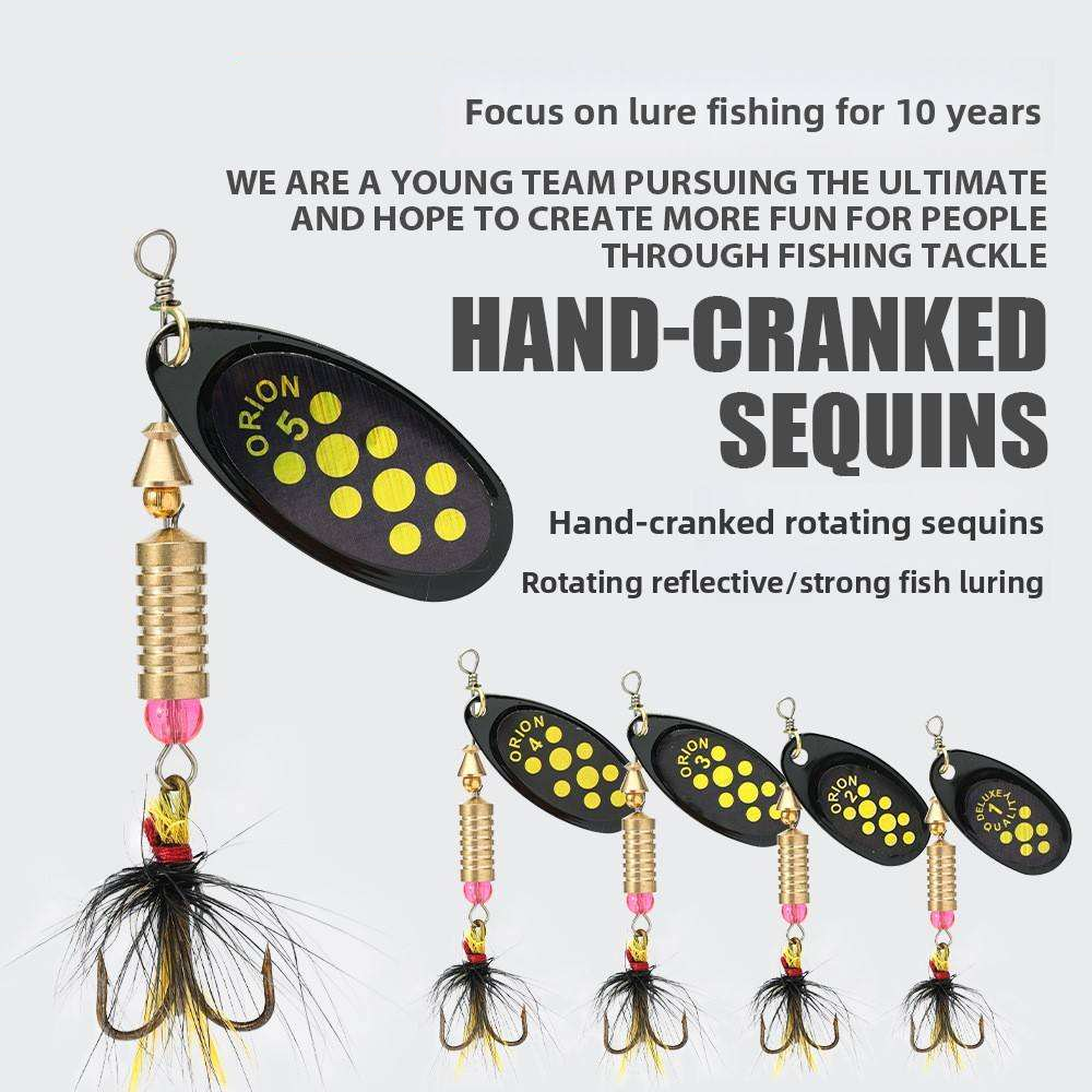 CHEERY Iron Hand-Cranked Artificial Hard Bait Spoon Spinner Lure 3.5g/4.5g/7g/12g with Hooks for Saltwater Fish Fishing – Fishing Lure – view 3