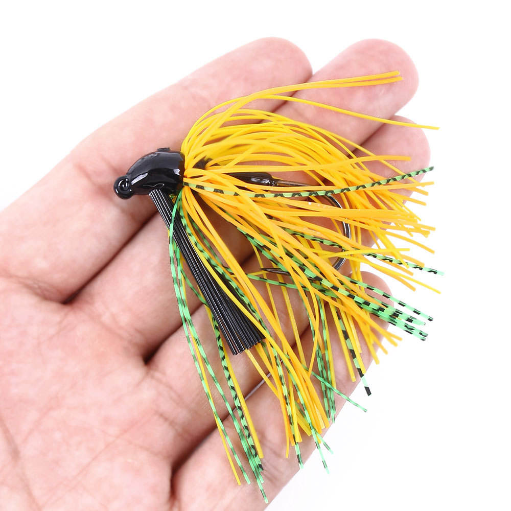 Cheery 10g Metal Skirt Lure Sinking Artificial Hard Bait Jig Head with Hooks for Sea Bass Bass Marlin-Freshwater Bottom Fishing – Octopus Skirt – view 4