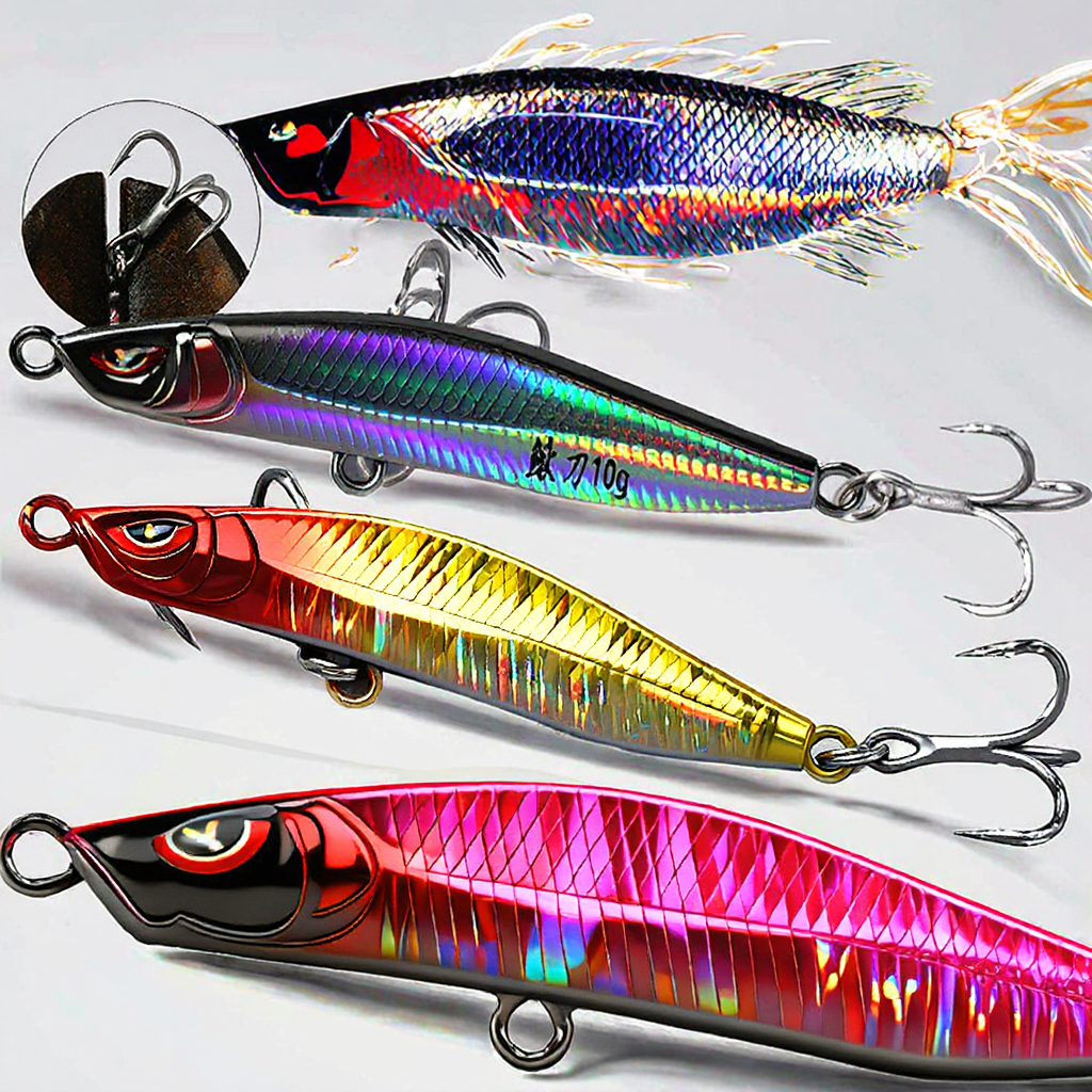 1 OUTKIT 1Pcs Metal Jigbait Spinning Lure 10g-22g Sea Fishing Saltwater Fish Bait Trolling Jigging Wobbler Laser Cover – Hard Lure – view 3