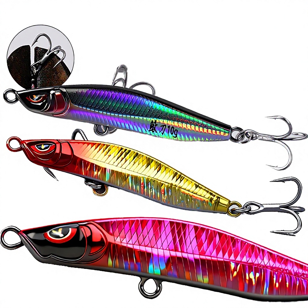 1 OUTKIT 1Pcs Metal Jigbait Spinning Lure 10g-22g Sea Fishing Saltwater Fish Bait Trolling Jigging Wobbler Laser Cover – Hard Lure – view 4