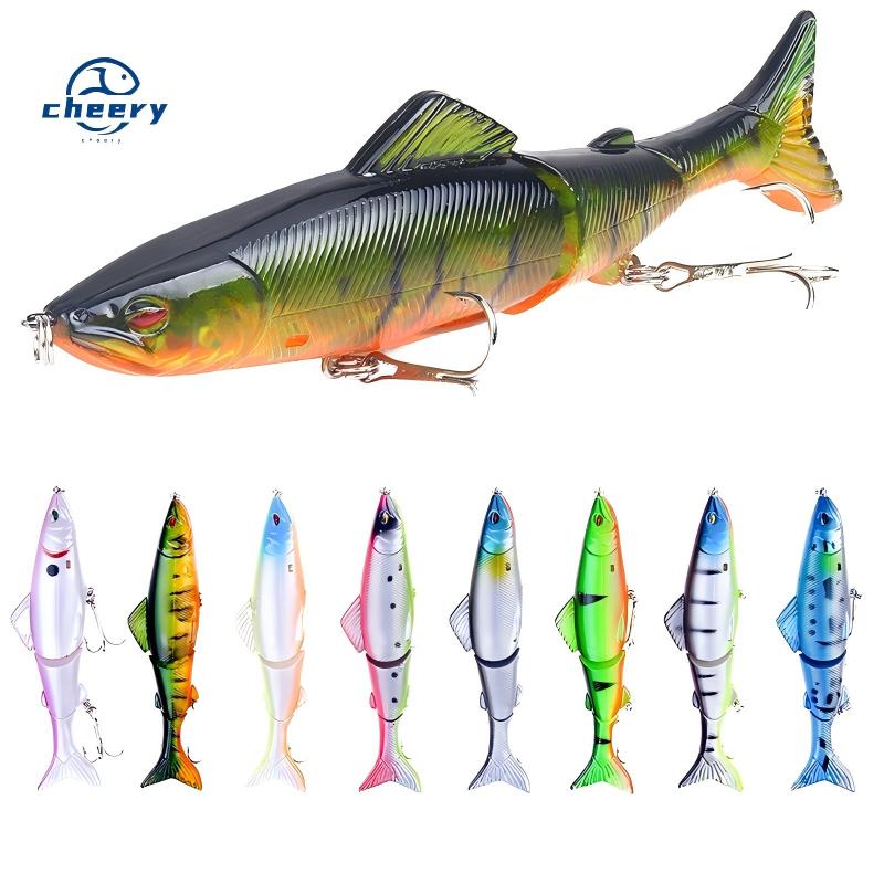 CHEERY Hard ABS Bass & Trout Fishing Lure 3-Jointed Minnow Bait 13cm/18g Topwater for River & Lake Float Fishing – Hard Lure – view 1
