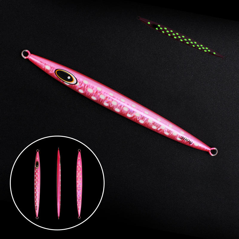 Luminous Lure Iron Plate Fast Sinking 100~300g Heavy Weight Saltwater Trolling Lure for Bass Ocean Beach Fishing – Metal Lure – view 4