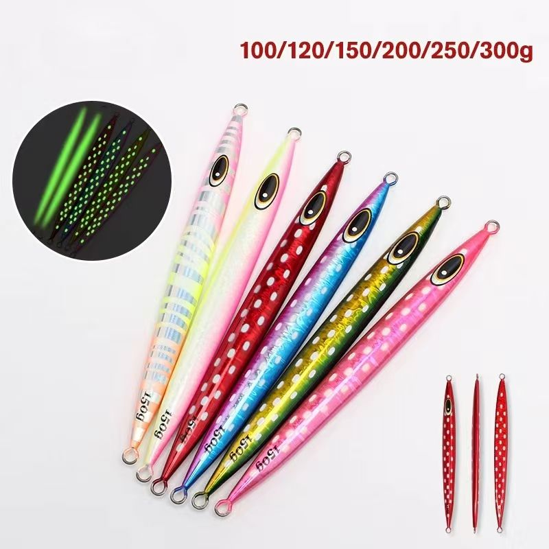 Luminous Lure Iron Plate Fast Sinking 100~300g Heavy Weight Saltwater Trolling Lure for Bass Ocean Beach Fishing – Metal Lure – view 5