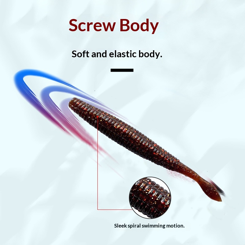Lure Bionic Artificial Soft Bait Needle-tailed Needlefish Spiral-patterned Stainless Steel 81g Multi-color Fishing Lure – Worms & Grubs – view 2