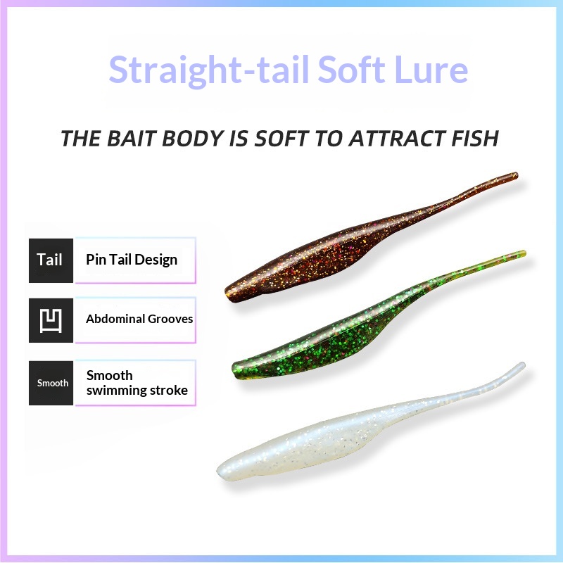 2025 New Flexible Artificial Soft Bait Straight-Tail Worm Soft Lure for Mandarin Fish Bass 130mm – Worms & Grubs – view 5
