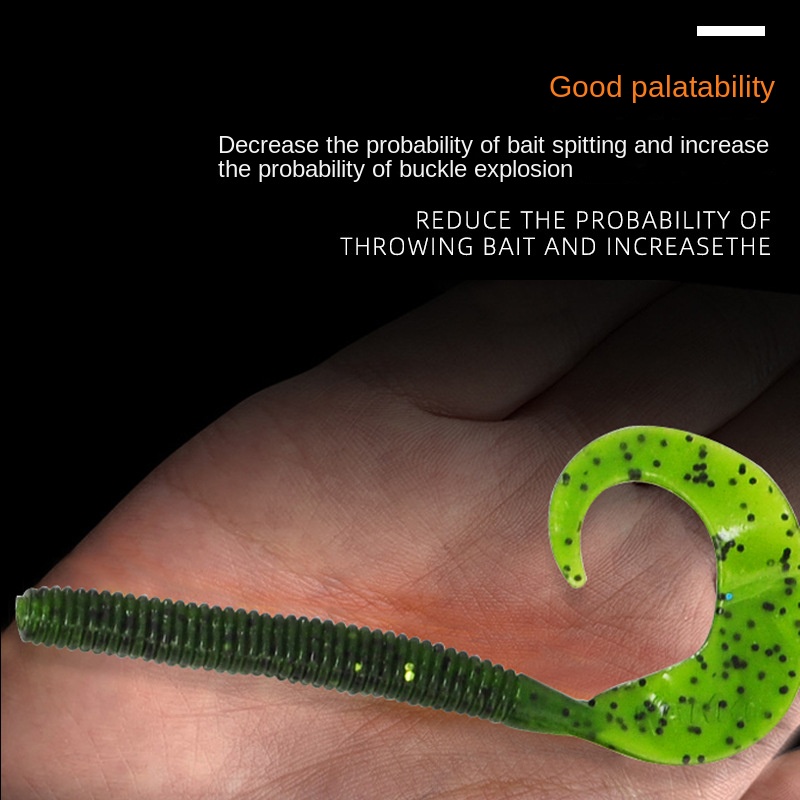 Lure Curl Tail Soft Bait 25g Multi-color Bionic Artificial Soft Bait for Bass Long-Cast Fishing Stainless Steel 10 Pack – Worms & Grubs – view 4