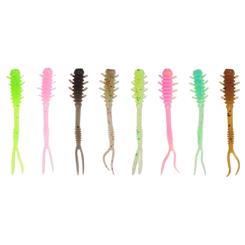 Lure Bionic Fork-tail Soft Bait 5cm Stainless Steel River Long-Cast Bottom Fishing Multi-color Without Hooks 10 Pieces/Package – Worms & Grubs – view 1