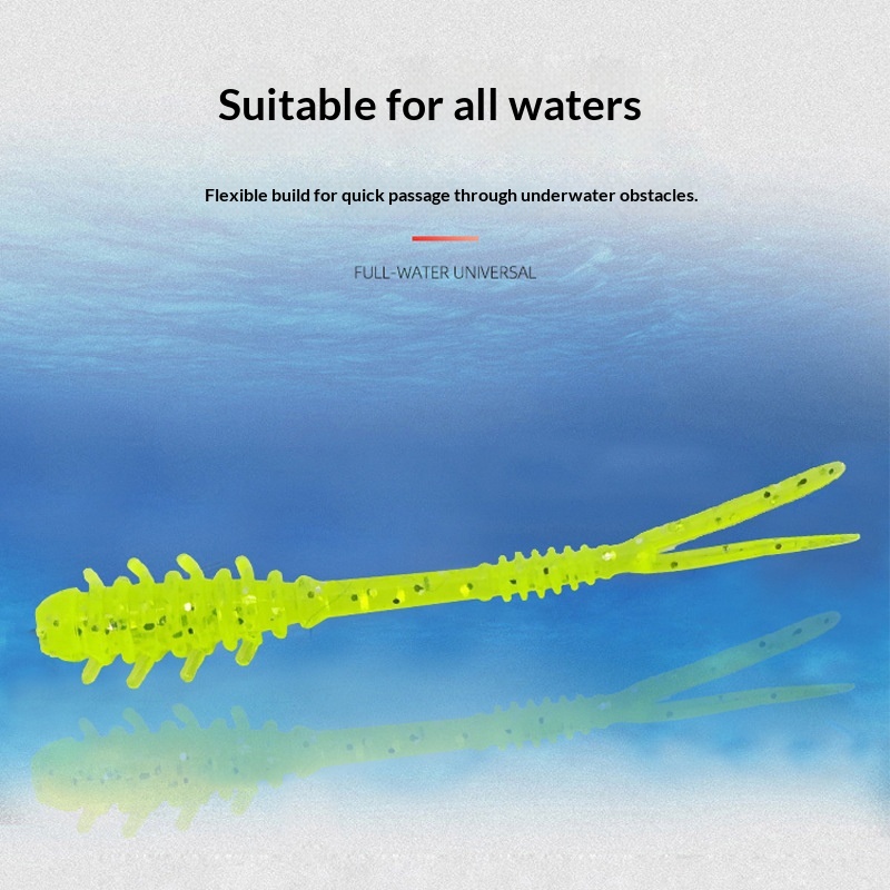 Lure Bionic Fork-tail Soft Bait 5cm Stainless Steel River Long-Cast Bottom Fishing Multi-color Without Hooks 10 Pieces/Package – Worms & Grubs – view 2