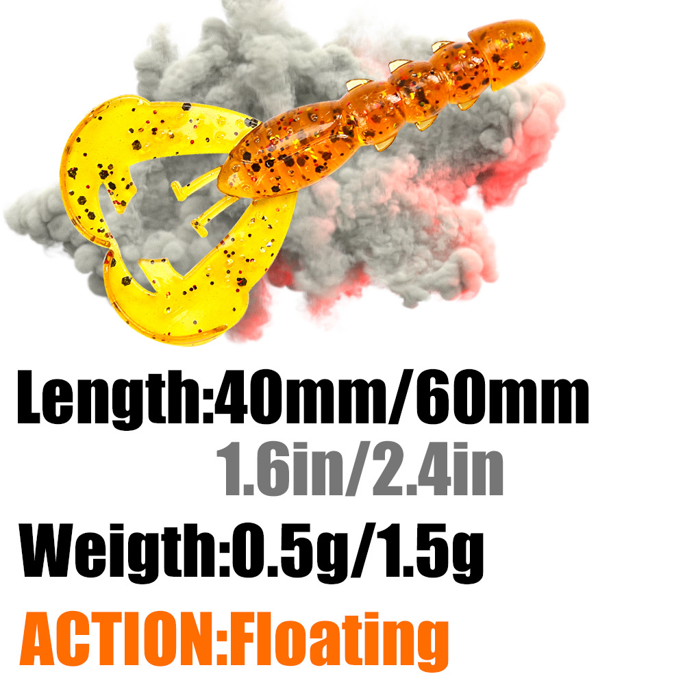 High Quality Floating Powerful Fish Attractant Double-Horn Shrimp Artificial Soft Bait Stainless Steel 8-Piece Black Pit Bass – Soft Lure – view 4