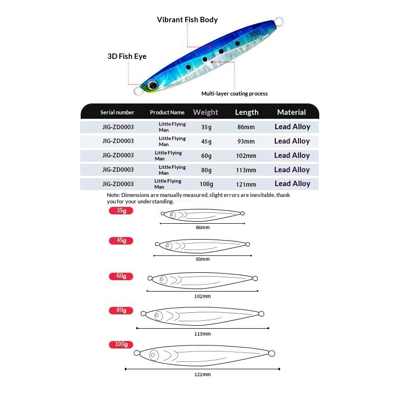 In Stock Wholesale Artificial Hard Bait Metal Jig 35g Sea Fishing Slow Jigging Lure for Saltwater Fish – Metal Jig – view 4