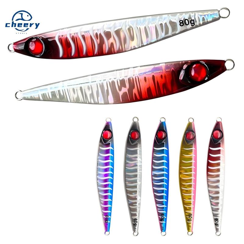 CHEERY Sea Fishing Stainless Steel Iron Plate Bait Lure Night-Luminous Slow-Rolling Double Hooks Reinforced Three-Prong Hook – Metal Jig – view 1