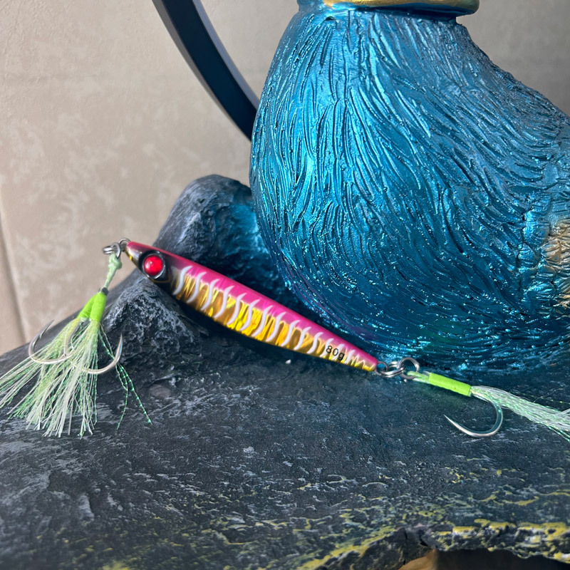 CHEERY Sea Fishing Jig Lure Iron Plate Bait for Spanish Mackerel Glow-in-the-Dark Steel Wire Hook Fast Twitching Boat Fishing – Hard Lure – view 2