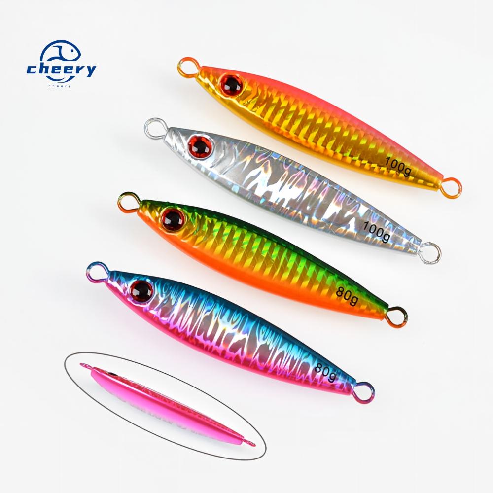 CHEERY Iron Plate Bait Artificial Hard Bait Metal Lure for Mackerel Grouper Cod Hairtail-Sea & Boat Fishing 60g/80g/100g – Hard Lure – view 1
