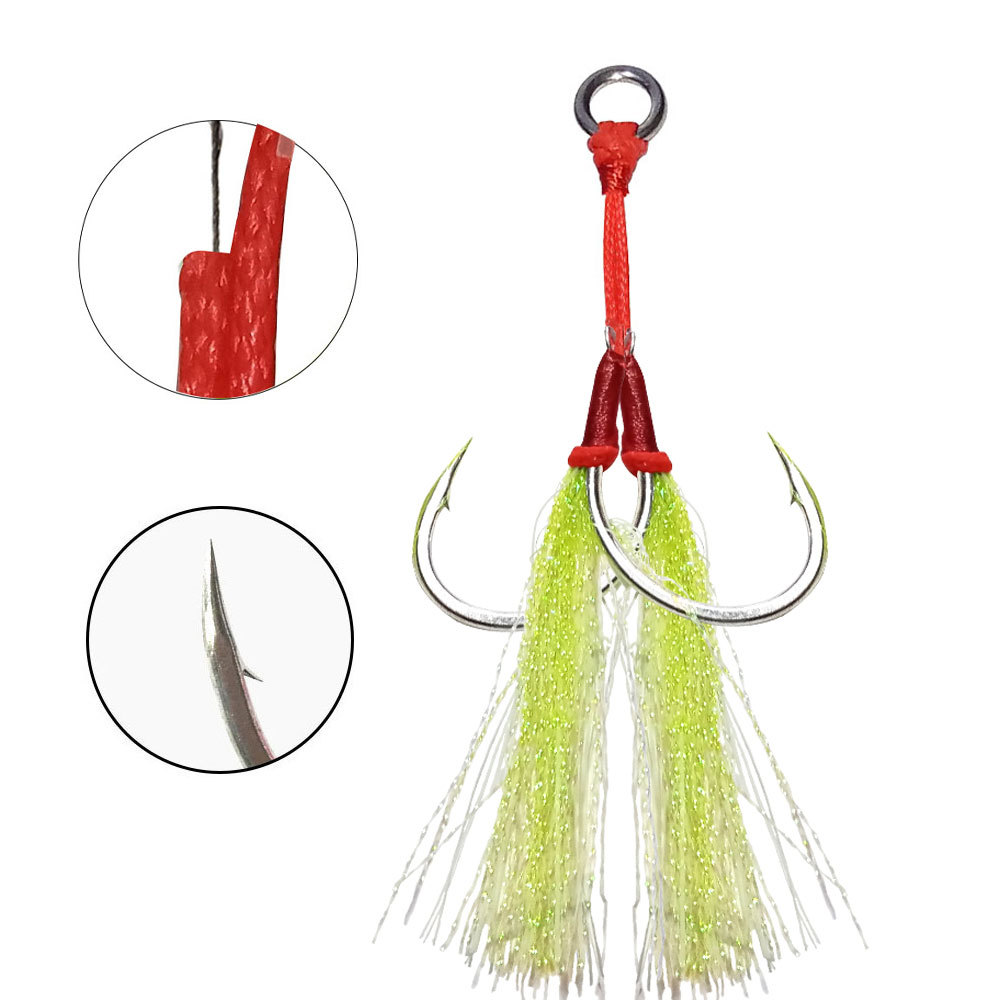 Bestseller Iron Plate Hook Built-in Soft Steel Wire Luminous Bite-Resistant Corrosion-Resistant Double Hook Lure Sea – Fishhook – view 1