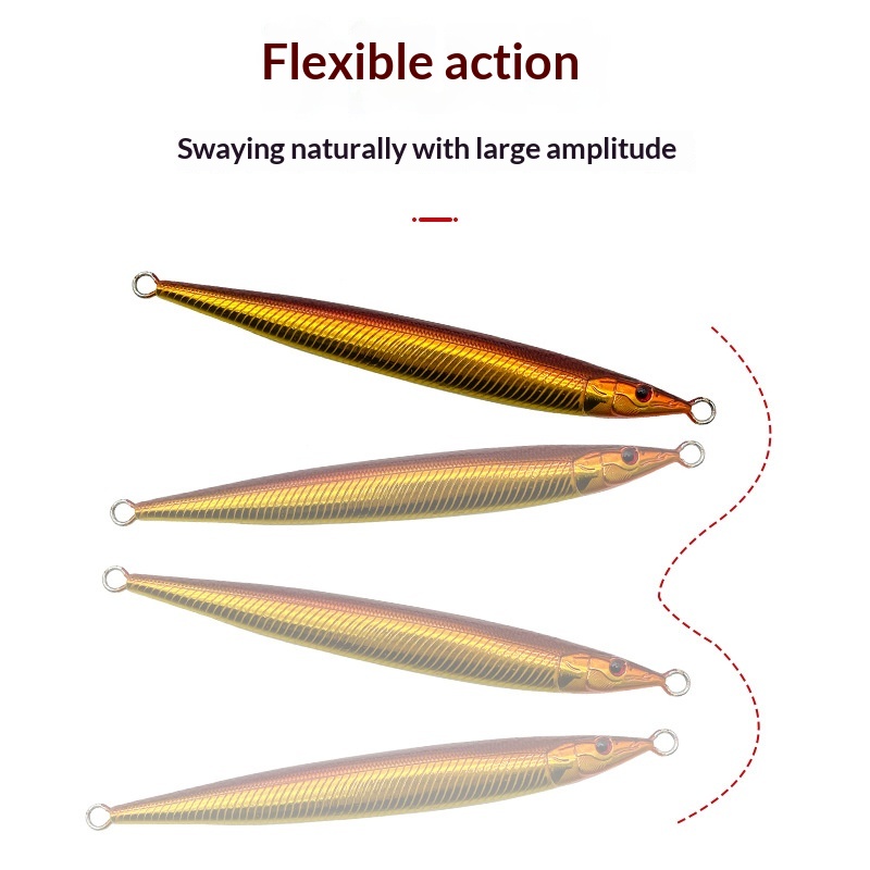 Sea Fishing Shore Casting Jigging Lure Artificial Hard Bait Long Strip Full-Depth Jig 150g 180g Lead Fish Bare Plate No Hooks – Hard Lure – view 4