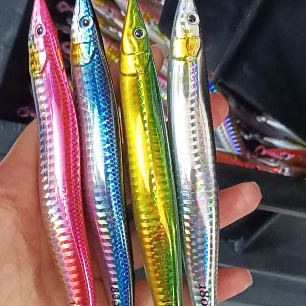Fast-Sinking Iron Plate S-Shaped Long Strip Little Jack Quick-Pull Artificial Hard Bait 130g 160g 180g Hairtail Mackerel – Hard Lure – view 2