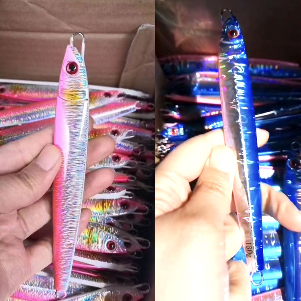 Fast-Sinking Iron Plate Jig Lure Noctilucent Long Strip Quick-Pull 150g/200g Luminous Sea Fishing Artificial Bait – Hard Lure – view 2