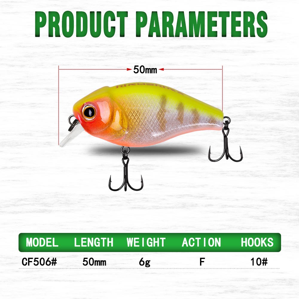 Lure Freshwater Fat Minnow 50mm 6g Plastic Hard Bait Biomimetic Lure Bass Snakehead Fish 10# Hook – Hard Lure – view 4