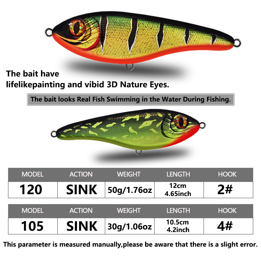 105/12cm Stainless Steel Submersible Gliding Swimming Style European Jerkbait Pike Bionic Artificial Hard Bait – Hard Lure – view 2