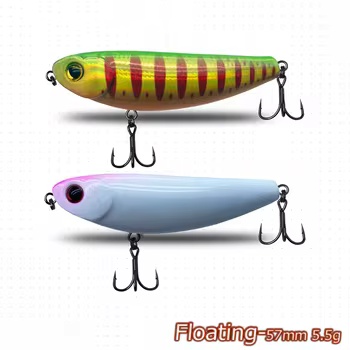 Factory Wholesale Stainless Steel Micro Floating Pencil 57mm 55g Artificial Hard Bait Topwater Lure With Hooks for Bass – Hard Lure – view 4