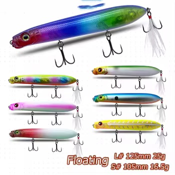 ABS Floating Pencil Lure Large Size Lightning 125mm 25g Zigzag Sea Bass Bait – Hard Lure – view 1