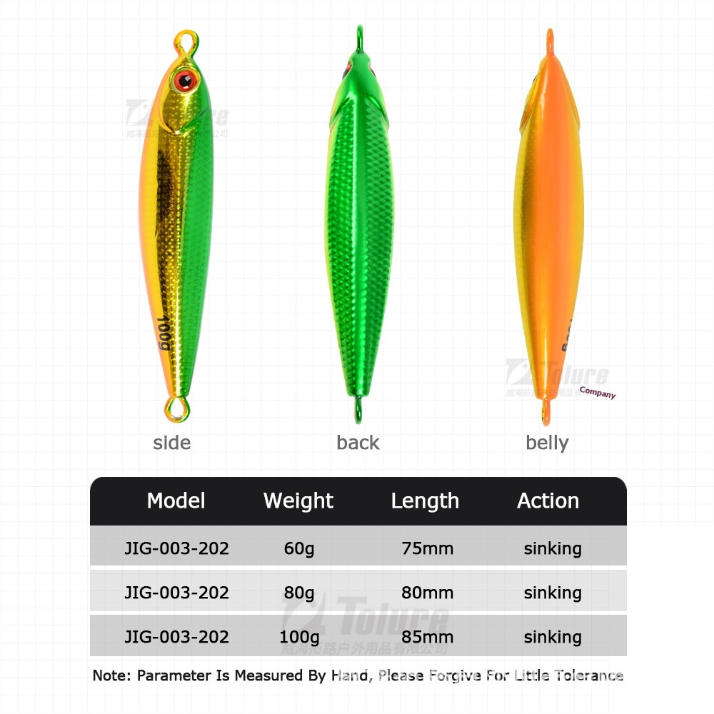 UV Sea Fishing Luminous Fast-Sinking Metal Jig 60g/80g/100g Spanish Mackerel/Sawtooth Dogfish Bionic Lure Artificial Hard Bait – Hard Lure – view 2