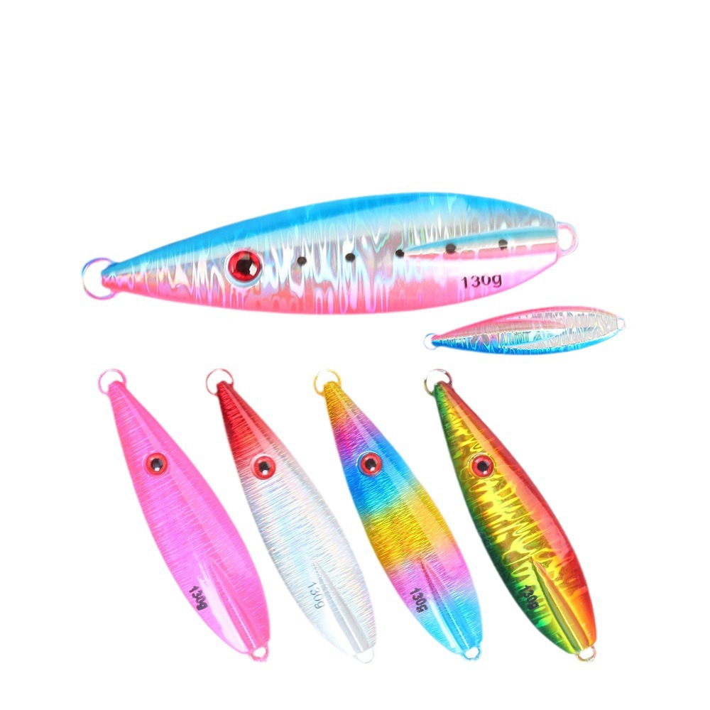 Metal Jig Lure Laser Seven-Color Glow-in-the-Dark Slow-Roll 100g Artificial Hard Bait Sea Fishing Boat Fishing Lead Fish Lure – Hard Lure – view 1