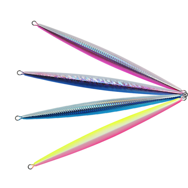 Iron Plate Lead Lure Slow Shake Long Strip Fast-Sinking Quick Retrieve Laser Glow-in-the-Dark 300g JIG Boat Fishing Lure Hooks – Hard Lure – view 2