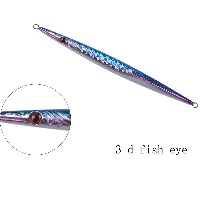 Iron Plate Lead Lure Slow Shake Long Strip Fast-Sinking Quick Retrieve Laser Glow-in-the-Dark 300g JIG Boat Fishing Lure Hooks – Hard Lure – view 3