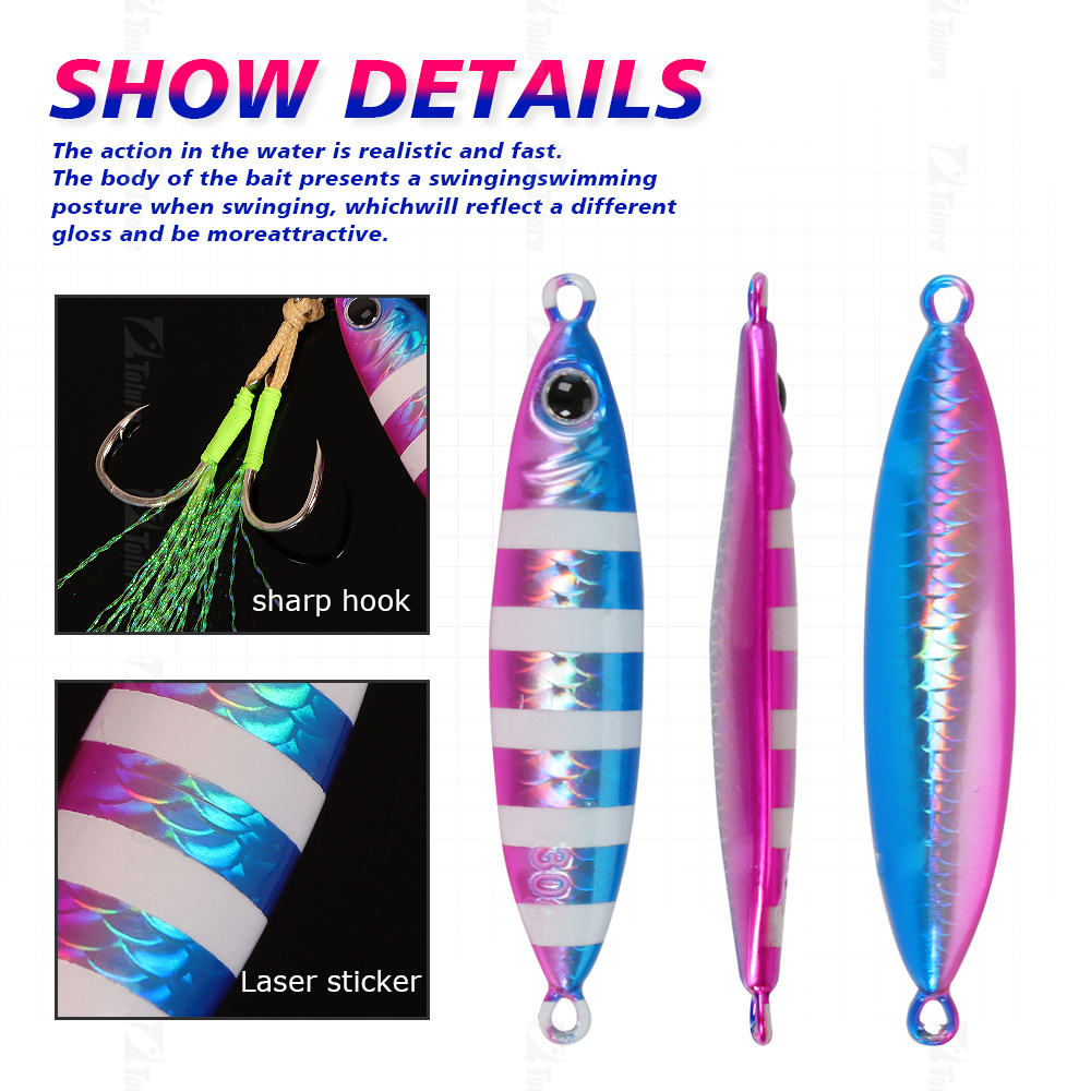 CHEERY Phantom 30g-80g Luminous Light-weight Iron Plate Lure Artificial Hard Bait for Sea Fishing Boat Use – Hard Lure – view 2