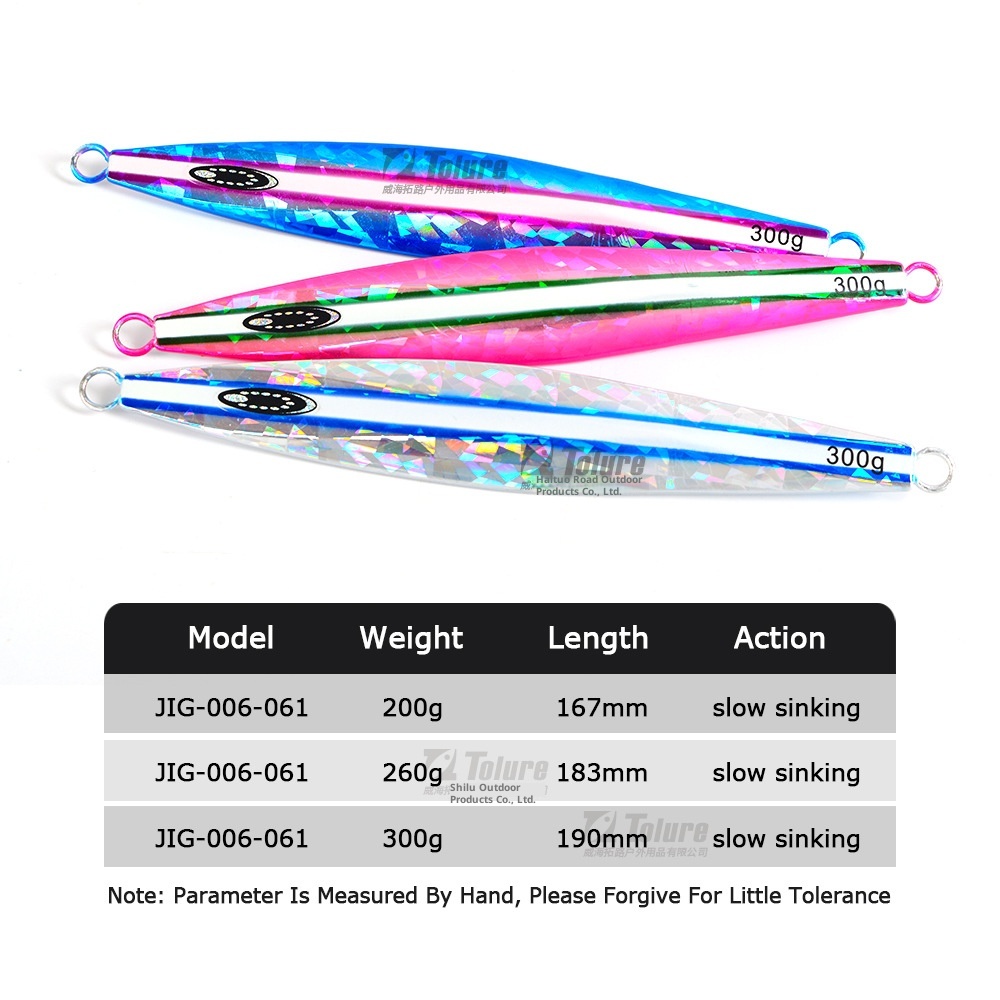 Sea Fishing Luminous Laser Imitation Bionic Metal Jig Lead Fish Lure 200/260/300g Without Hooks for Grouper Spanish Mackerel – Hard Lure – view 3