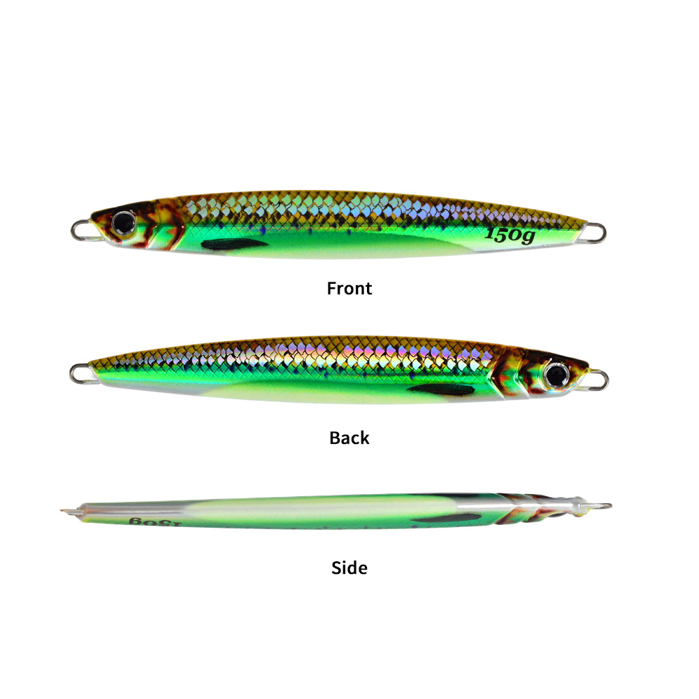 3D Printed Luminous Slow Jig Metal Spoon Fish Scale Style 80g-150g Fast-Pull Mackerel Slow-Jigging Iron Plate Bait Wholesale – Hard Lure – view 4