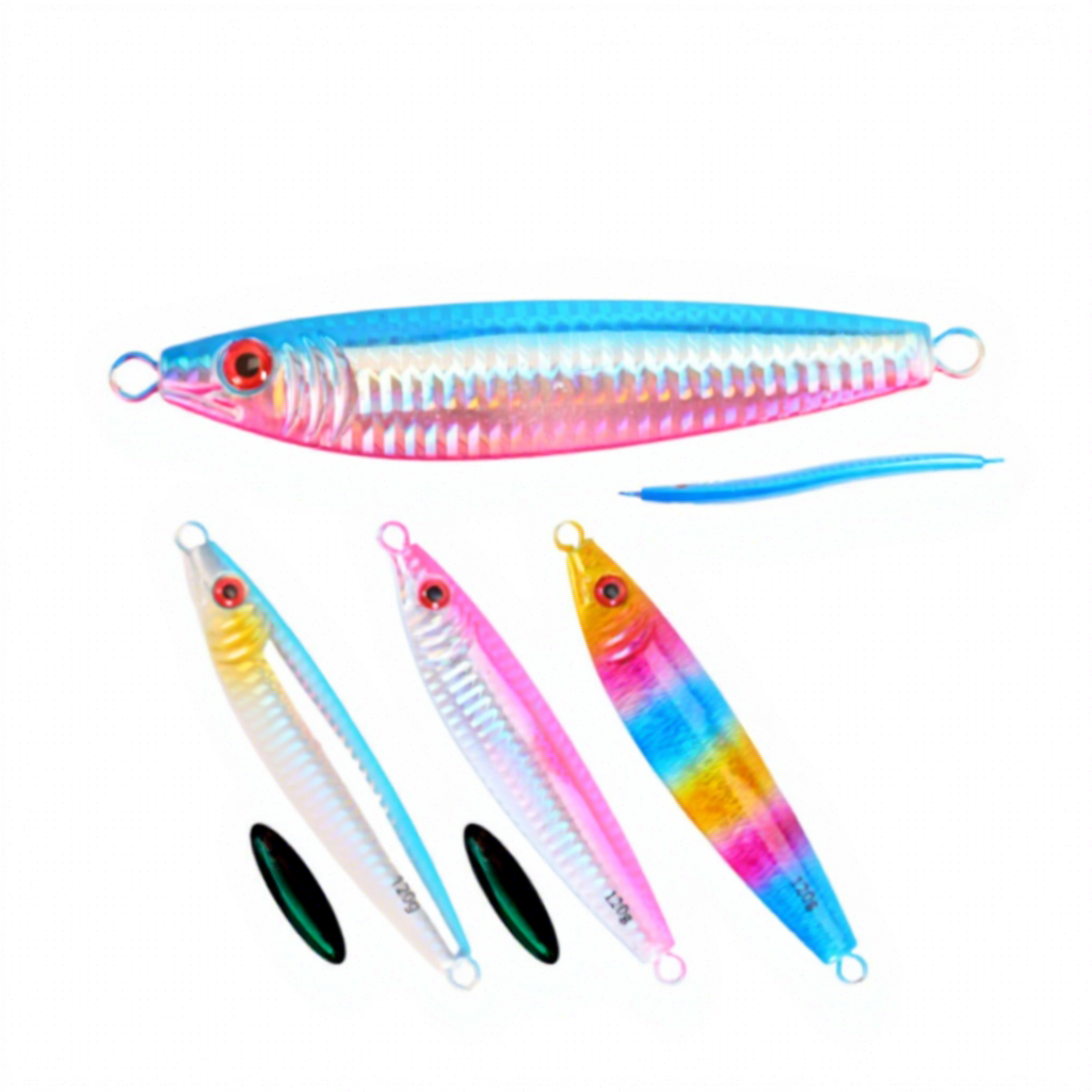 Iron-Plate Lure Snake-Shaped Model S 4 Colors Slow-Rolling Long-Cast Laser Metallic Lead Fish Hard Bait Hooks Bass Night-Glow – Hard Lure – view 2