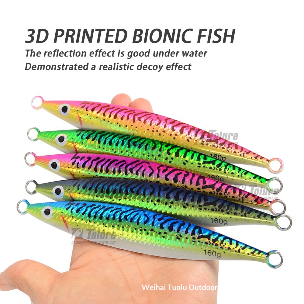 Glow-in-the-Dark 3D-Printed UV Artificial Hard Bait 120g-200g Slow-Rolling Metal Jig Lures for Spanish Mackerel Tuna Bass – Hard Lure – view 4