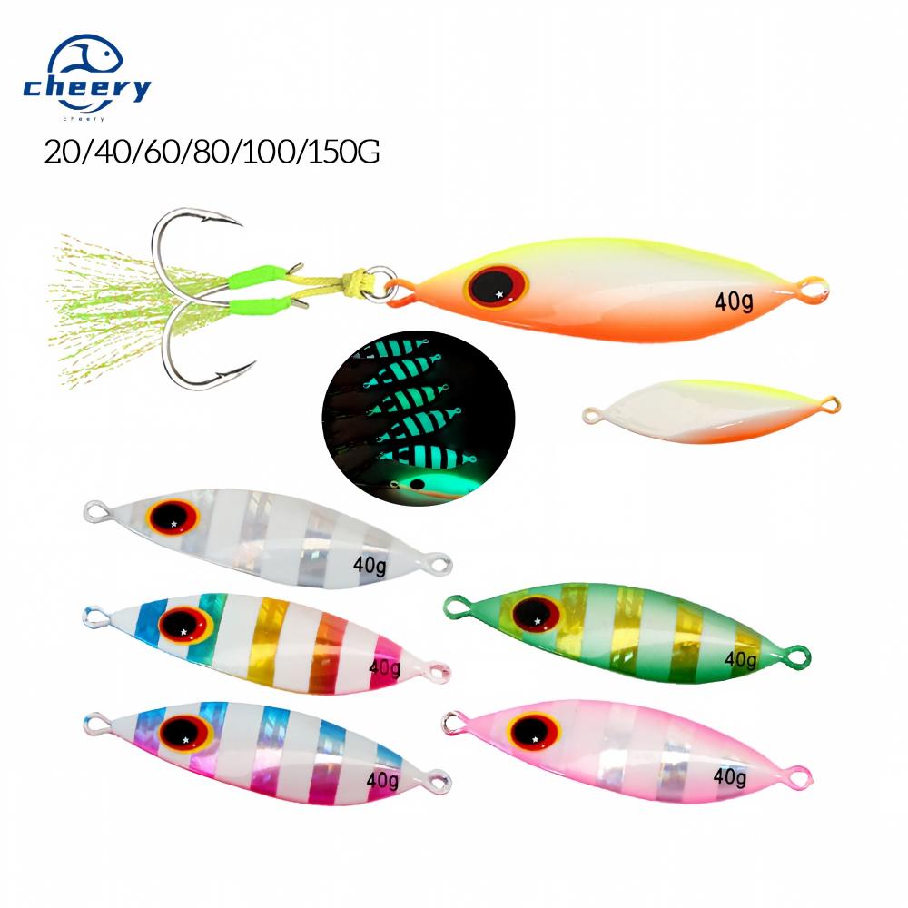 CHEERY Deep-Sea Lure Night-Glow Slow-Rolling Metal Jig Lead Fish 20g-150g Slow-Sinking Sea Boat Fishing No Hooks Artificial Bait – Hard Lure – view 1