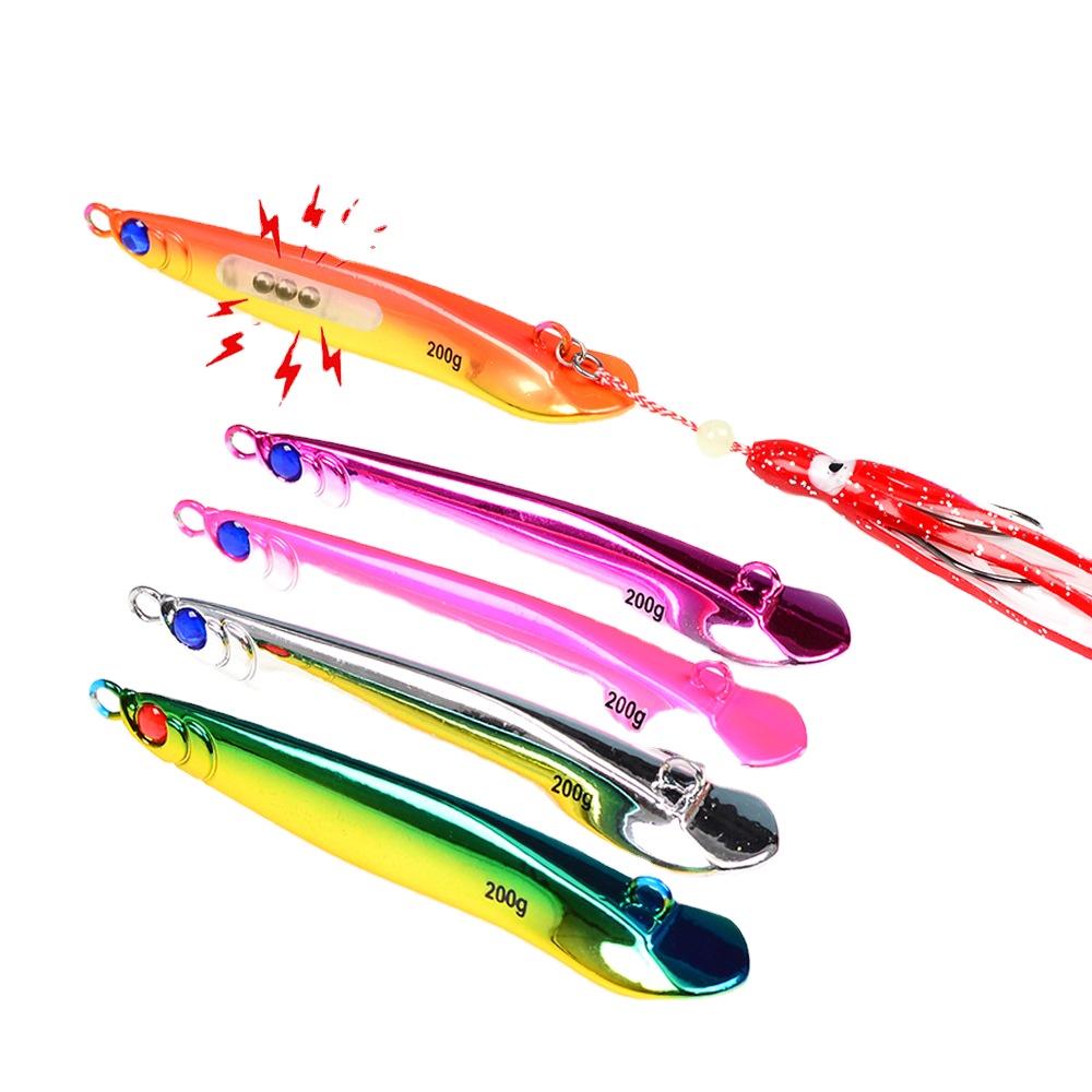 TL Yan Yue Electroplated Golden Fish Iron Plate 40g-200g Built-in Rattle Beads Long-range Saltwater Fishing Bottom Trolling – Fishing Lure – view 1