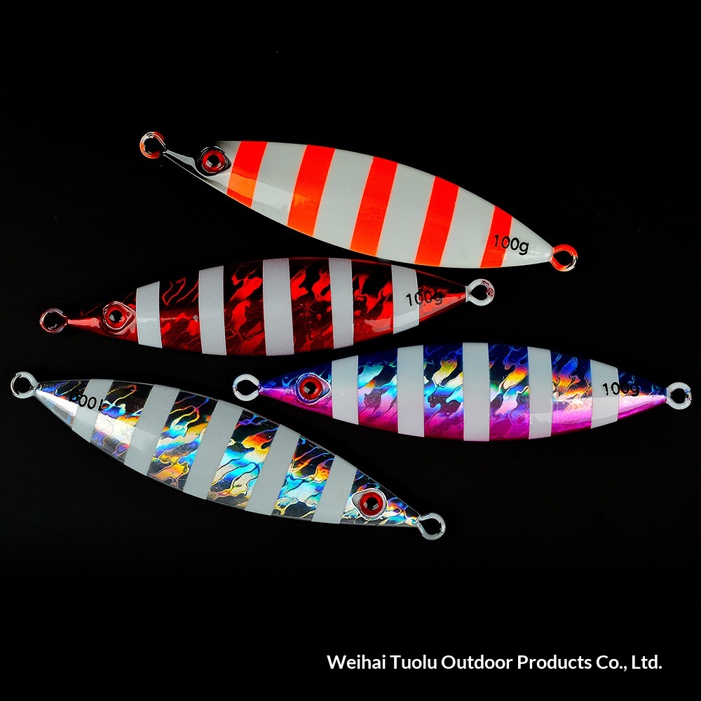 TL Luminous Slow-Rolling Metal Jig Lure 3D Bionic Eyes Saltwater Boat Fishing Artificial Hard Bait 60g-200g – Hard Lure – view 4