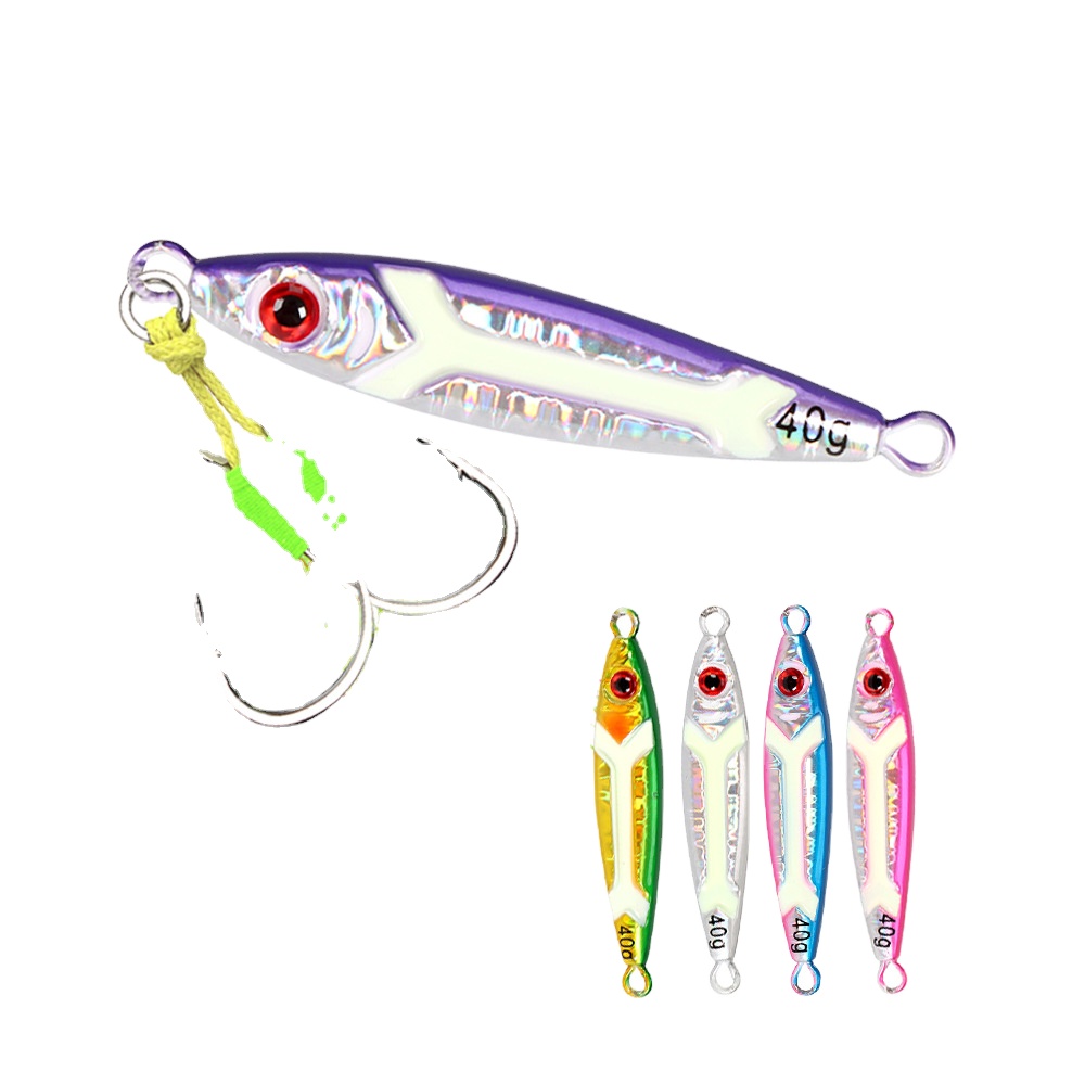 Tuolu Cross-Border Xiaopang Metal Jig Lure Long-Cast Slow-Rolling Noctilucent Laser Hard Bait Fish Bait Without Hooks Wholesale – Hard Lure – view 5