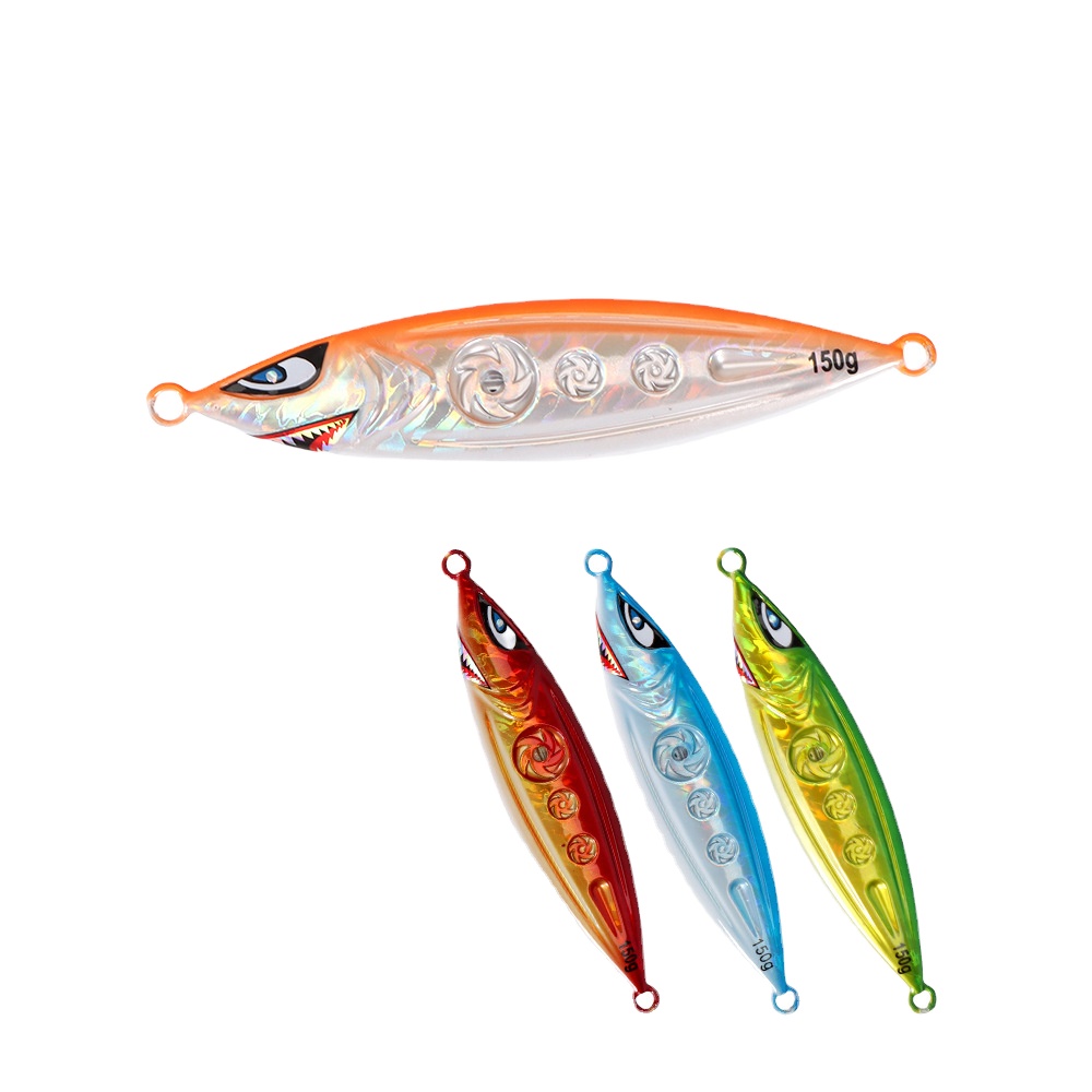 150/200/250g 3D Hollow Luminous Lead Bait Slow Jigging Metal Plate Artificial Lure Octopus Red Mackerel Cross-Border – Hard Lure – view 2
