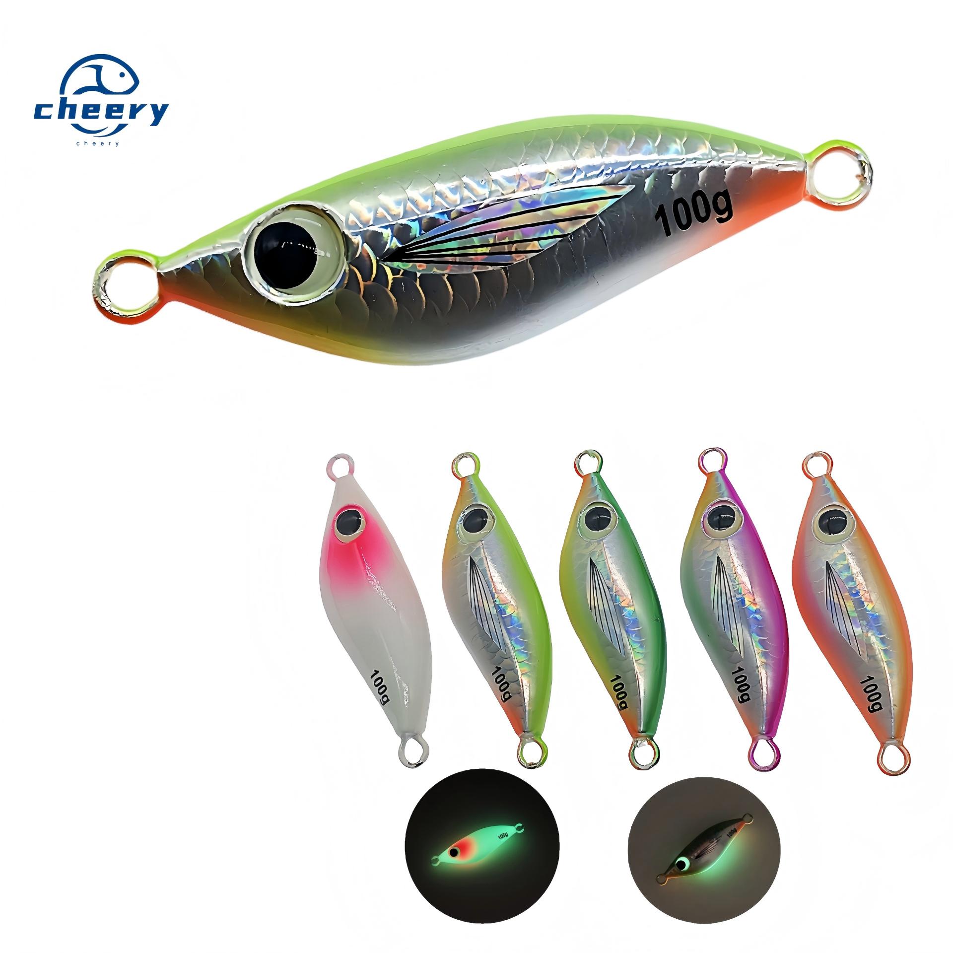 Cheery Colorful Luminous Metal Jig Lure with Hooks Artificial Hard Bait for Sea Bass Sea & Boat Fishing – Hard Lure – view 1