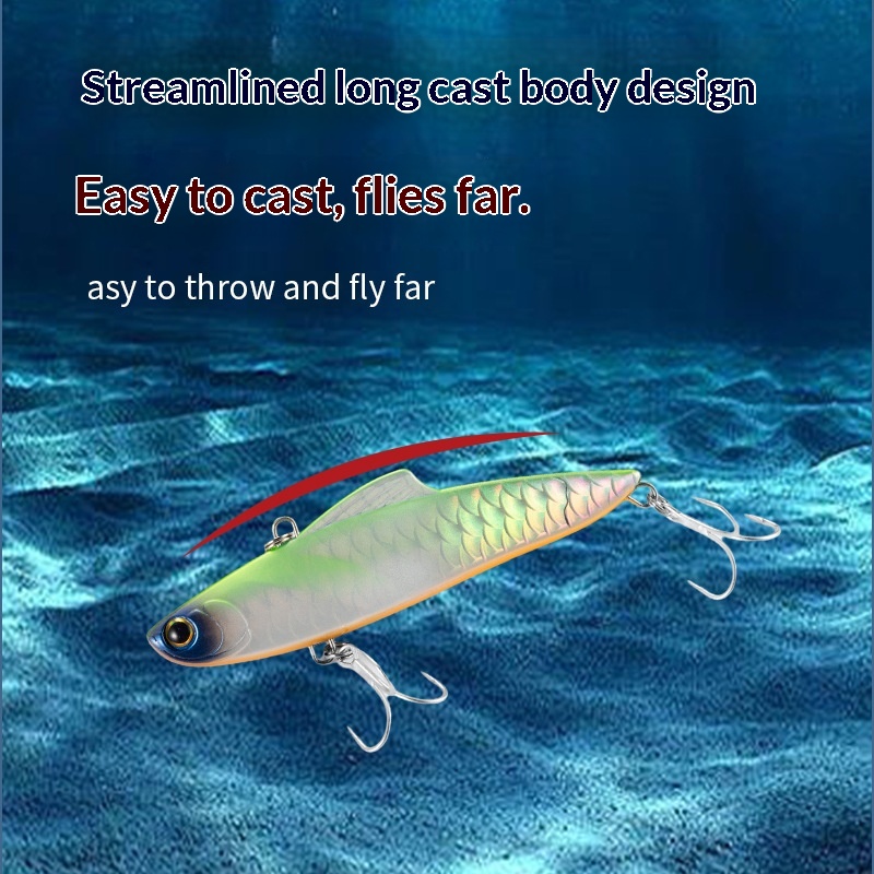 3D Simulation Painting ABS Artificial Hard Bait Full-Water-Column Vib Lure 100mm/33g Full-Body Fish Scales Laser Reflective Fake – Hard Lure – view 1