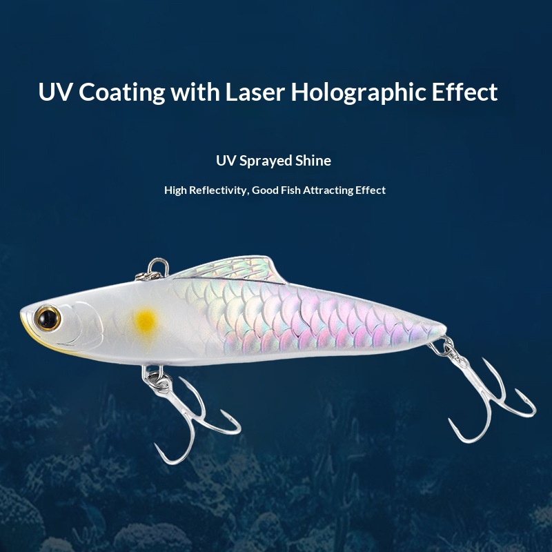 3D Simulation Painting ABS Artificial Hard Bait Full-Water-Column Vib Lure 100mm/33g Full-Body Fish Scales Laser Reflective Fake – Hard Lure – view 2