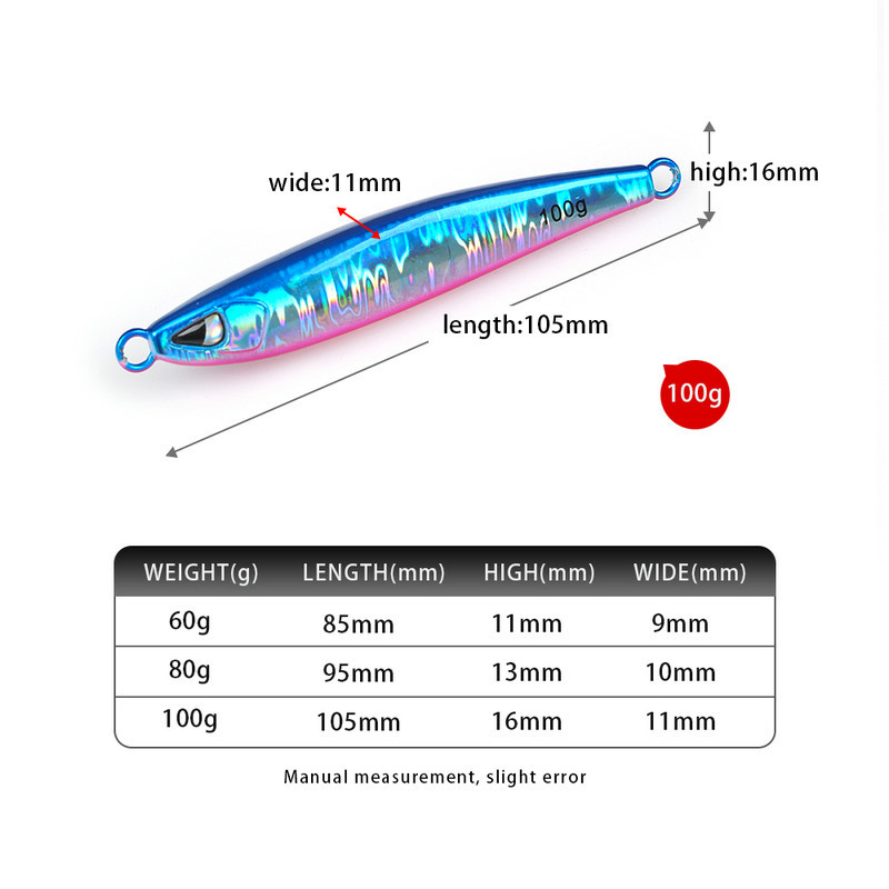 Cheery Lead Fish Lure Metal Plate Bait for Saltwater Fish Sea Fishing Boat Fishing Long-Cast – Hard Lure – view 5