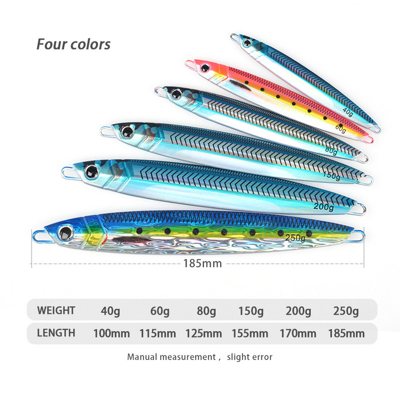 TL 3D Printed Mackerel-Style 40g/60g/80g 150g Fast-Sinking Slow-Rolling Metal-Plated Lead Fish Sea Fishing Artificial Hard Bait – Hard Lure – view 5
