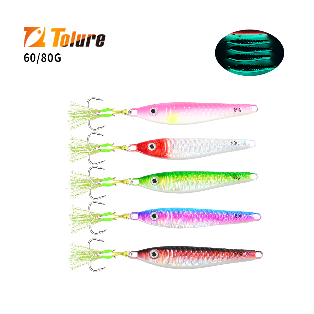 Lure Jig Overturned Hook Long-Cast Freshwater Saltwater Fishing Lure 60g 80g Lead Fish Jig for Bass Model JIG-003-005 – Fishhook – view 5