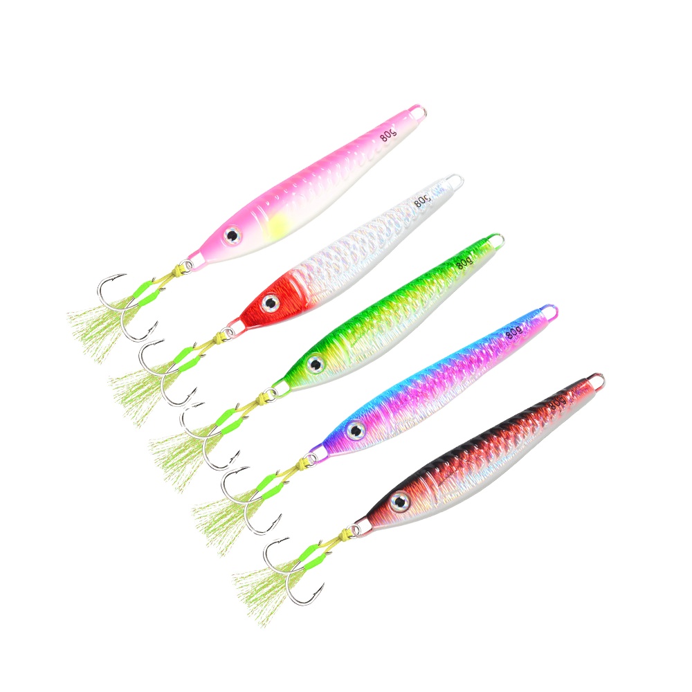 Lure Jig Overturned Hook Long-Cast Freshwater Saltwater Fishing Lure 60g 80g Lead Fish Jig for Bass Model JIG-003-005 – Fishhook – view 1