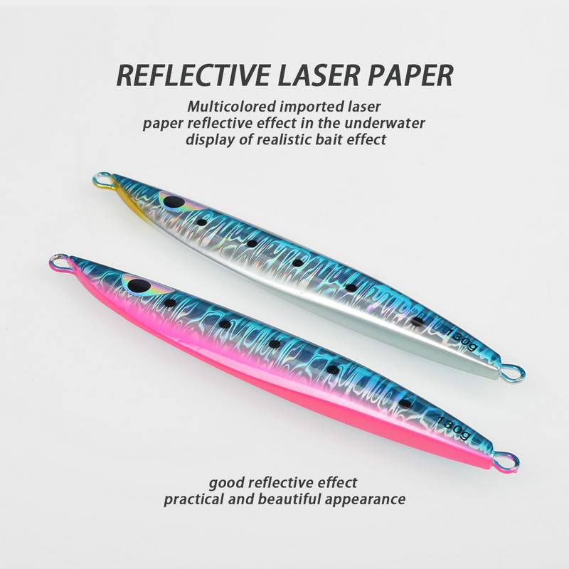 Glow-in-the-Dark Slow-Rolling Artificial Hard Bait Jig 130g 160g Fast-Sinking Sea Fishing Laser Lead Fish Nearshore Boat Fishing – Hard Lure – view 3