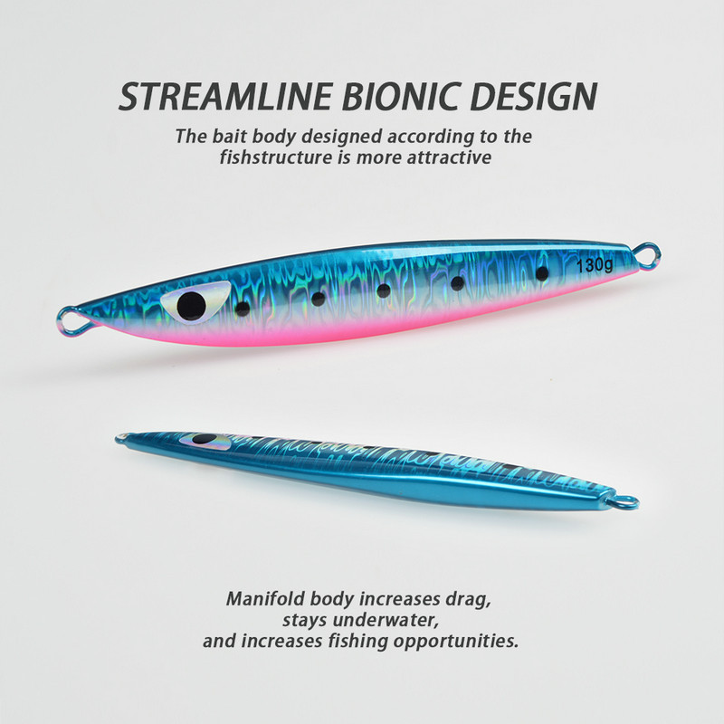 Glow-in-the-Dark Slow-Rolling Artificial Hard Bait Jig 130g 160g Fast-Sinking Sea Fishing Laser Lead Fish Nearshore Boat Fishing – Hard Lure – view 2